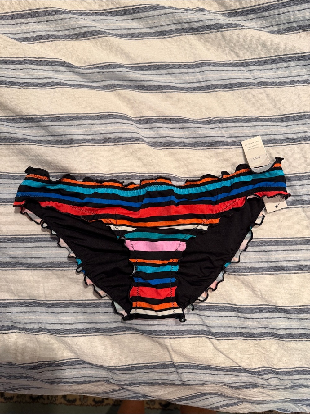 SUNDAZED Black low rise with Rainbow stripes